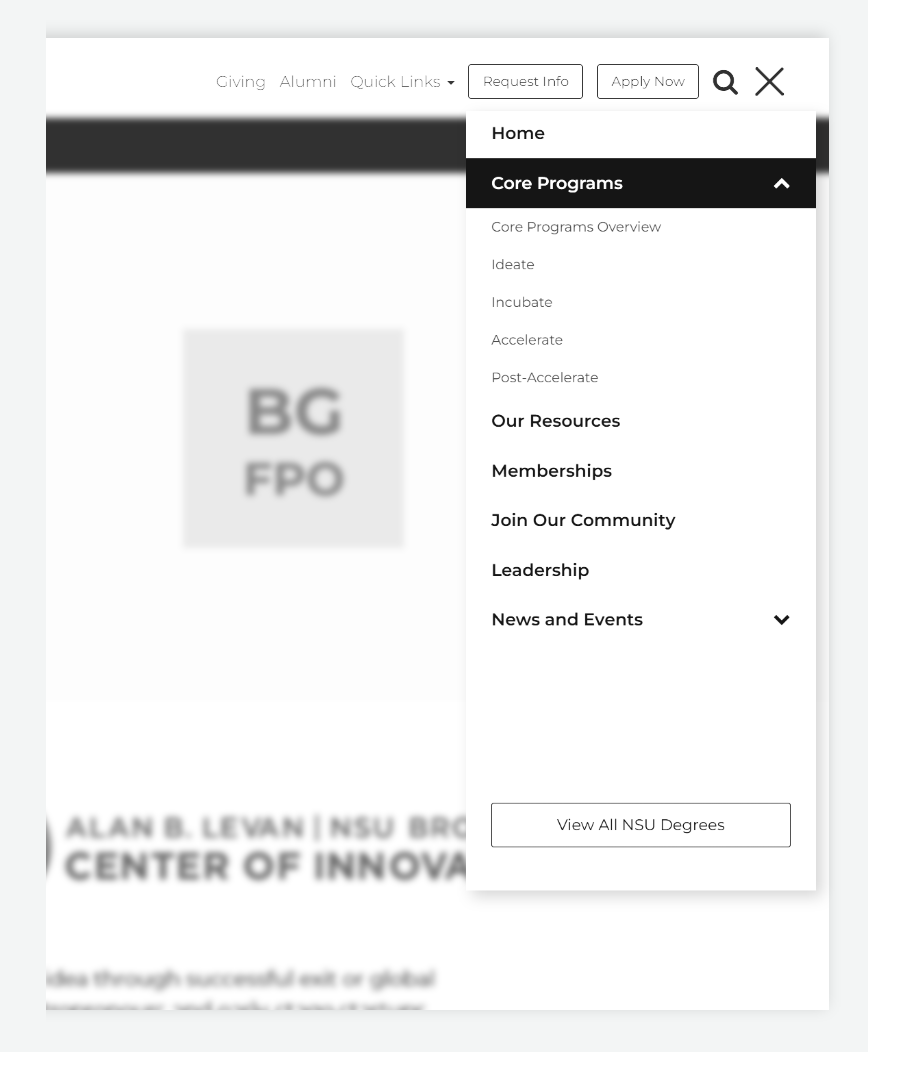 Side navigation dropdown
