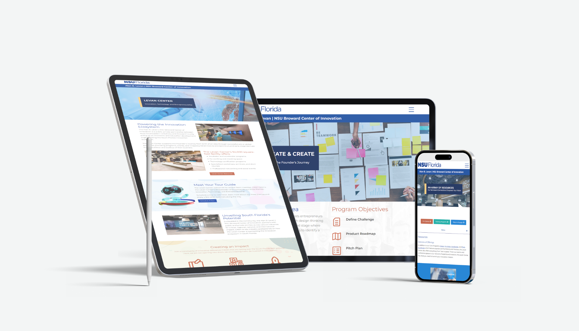 NSU Broward Center of Innovation Landing Page