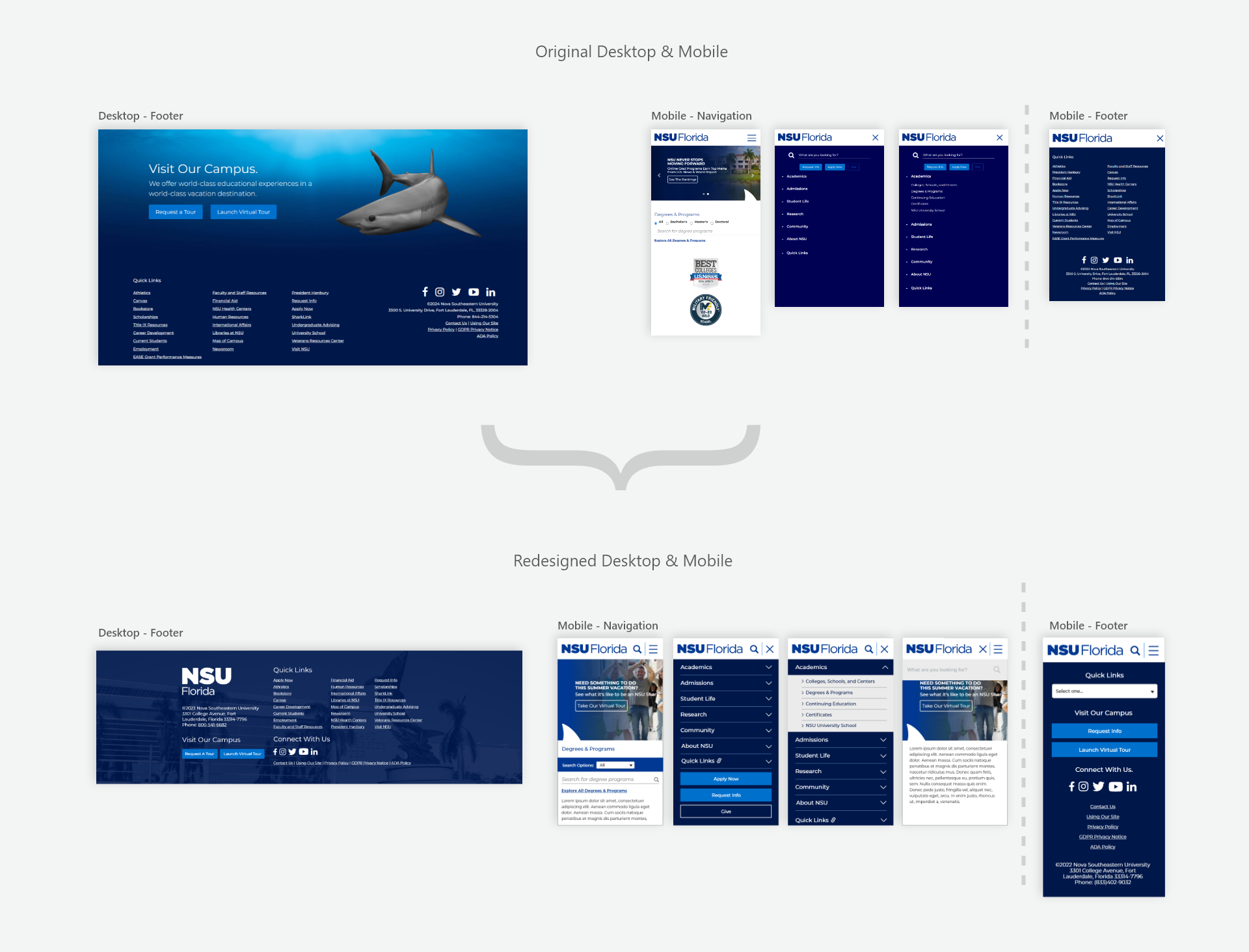 Bottom footer & mobile navigation adaptation