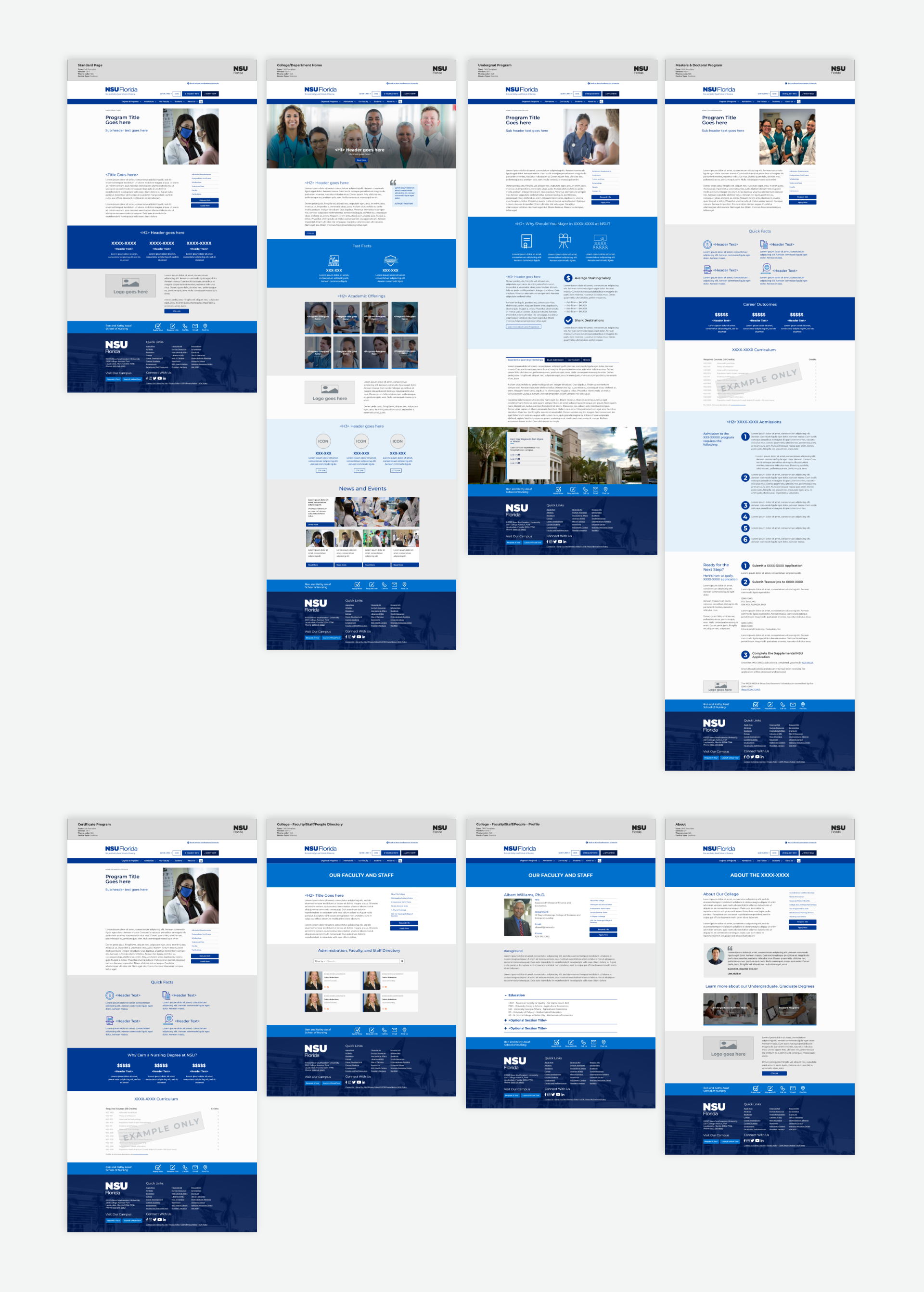 Final CMS template mockups